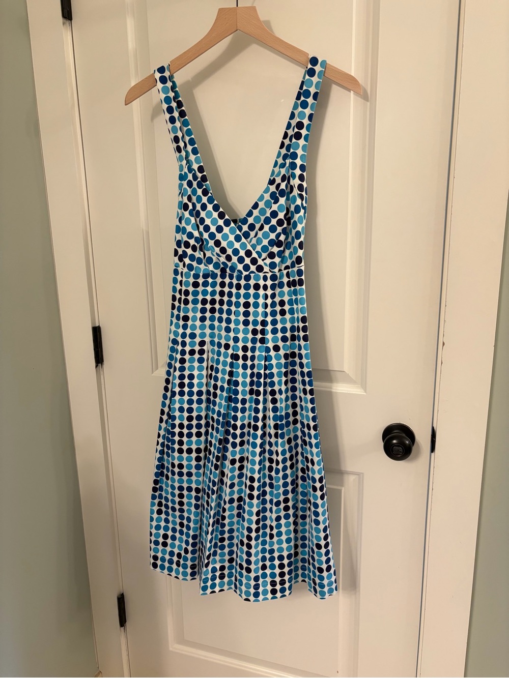 Calvin Klein Blue Polka Dot Midi Dress Size 12